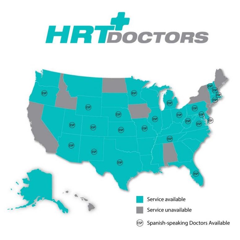 HRT Doctors Group provides HRT and TRT services in 41 states nationwide.