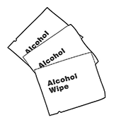 one alcohol wipe